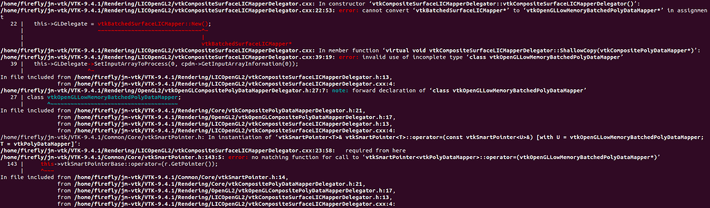When compiling VTK 9.4.1 on Linux, there is no prompt for the VTK ...