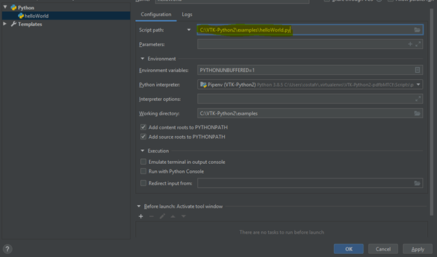 setting up pycharm